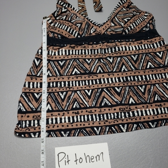 Motherhood maternity aztec halter tankini bathing suit top size S - Picture 4 of 8